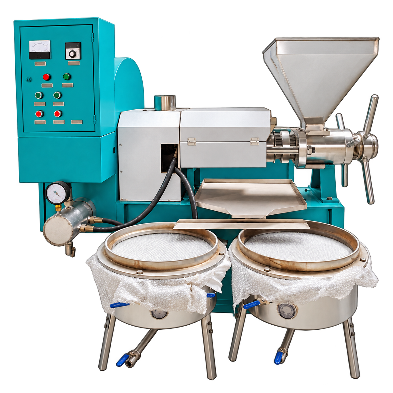 Oil press machine for sale with two filtration vessels